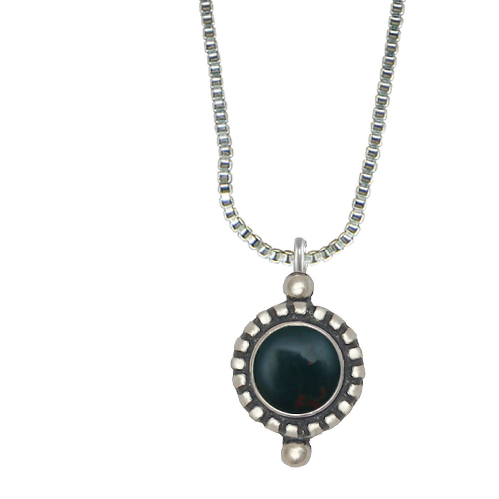 Sterling Silver Little Bloodstone Pendant Necklace